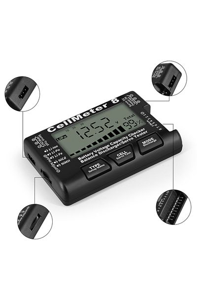 Choice Black Lipo Life Li-ion Nicd Nimh Battery Voltage Check Detector Digital Battery Tester Cellmeter-8 C