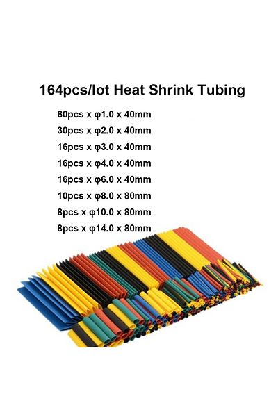 AOKIN 164pcs 164/328/530 Pcs 2:1 Polyolefin Shrinking Assorted Heat Shrink Tube Wrap Wire Cable Insulated