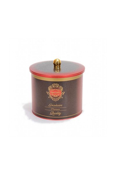EVLE Ef146-83 Specialty Red Patterned Round Metal Storage Container 17.5 Cm