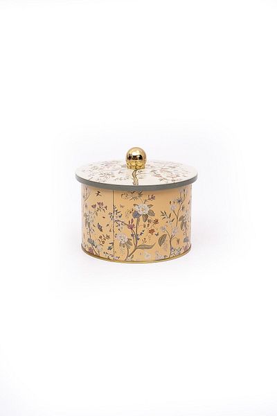 EVLE Metal Multi-Purpose Storage Container, Decorative Storage Box 14X10 Cm, 1.3 Liter, Botanica Er141-2E
