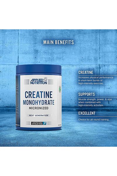applied nutrition Creatine Monohydrate Micronized, Unflavored, 500 Gm, For Optimum Muscle Growth