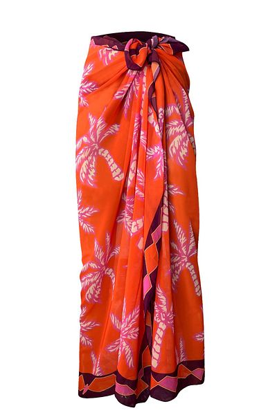 Bolder Curve Pareo Chiffon Palm&Pomegranate (Big Size)