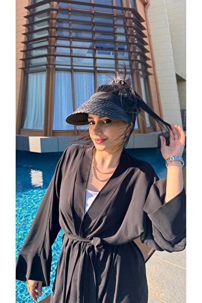 Luminos Butik Orijinal Siyah Güneş Koruyucu Hasır Vizör Şapka Hsr2073