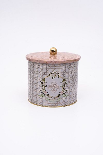 EVLE Rosy Patterned Food Storage Container - Metal Storage Container 17.5 Cm X 15.5 Cm Er146-u7