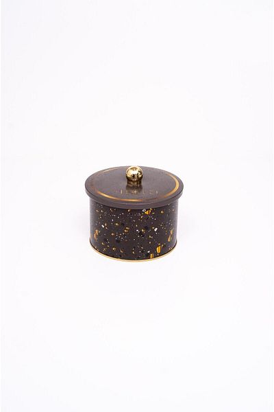 EVLE Metal Multi-Purpose Textured Storage Container, Decorative Storage Box 14 Cm, Terrazo Er141-8g