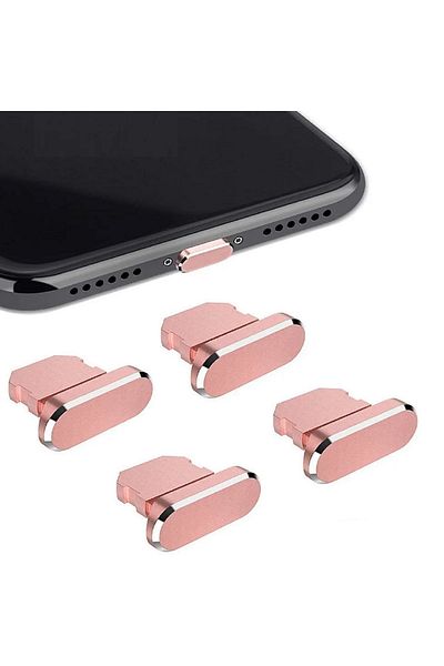 Choice Pink 4pcs Aluminum Alloy Anti Dust Plug For Iphone 14 13 12 Pro Max 11 Mini Xs 8 Plus Ipad Airpods A