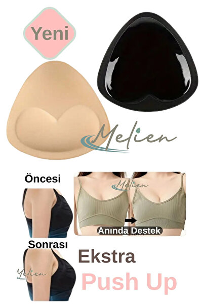 Melien Siyah Yapışkanlı Ekstra Push Up Mayo Abiye Elbise Sütyen Gelinlik Göğüs Büyüten Kaldırıcı Pedi