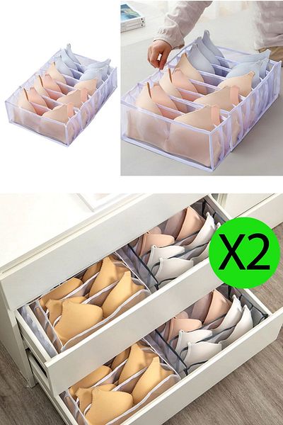 Helen's Home 2 τεμάχια 8 θέσεων Σουτιέν Organizer Ντουλάπα ακορντεόν και συρτάρι Organizer