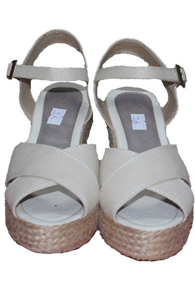 GokceKundura06 Λινό καλοκαιρινά σανδάλια άχυρο