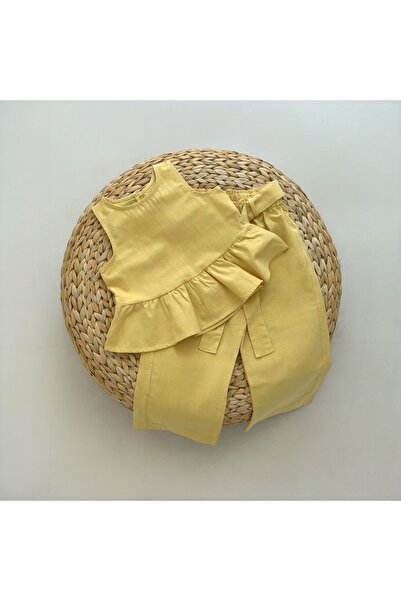 Pufiko Kids Yellow Woven Girl's Suit