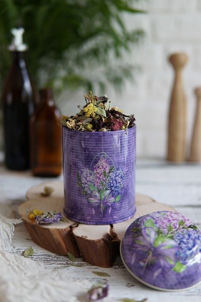 EVLE 0.6 Lt Purple Patterned Ef080-28 Flower Spice Holder