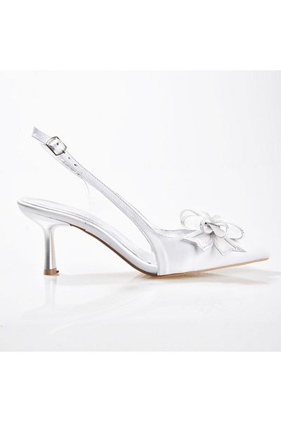 MISS JENA Women's Bow Short Heel Stiletto