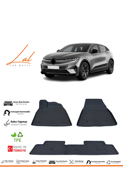 Lal Renault Megane E Tech 3d Havuzlu Paspas (2023 VE SONRASI UYUMLU)