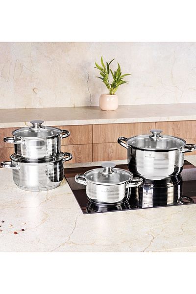Blaumann Set de 12 vase de gătit din oțel inoxidabil Gourmet Line, oale și tigăi