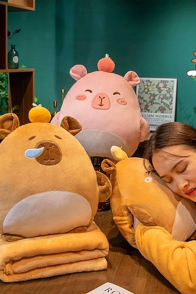 Ecrou Big Ear Plush with Blanket 40X35Cm Brown