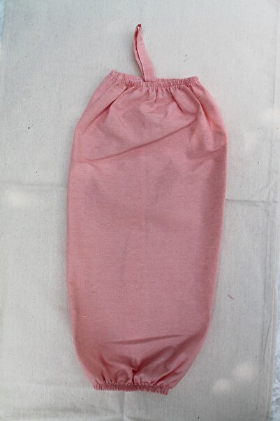 Emtory Home Pembe Çift Lastikli Keten Poşetlik - Mutfak Düzenleyici