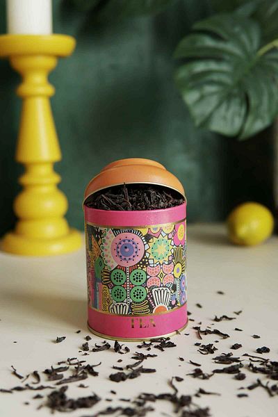 EVLE Sunflower Patterned Round Storage Container, 9 x 11 cm, 0.6 lt