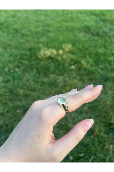 Glowy&Co. Nova Gold Plain Surface Tarnish Free Gold Color Steel Ring – Unisex
