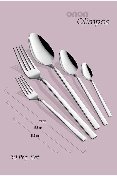 on-on Olympos 30 Piece Fork Spoon Set 18/10