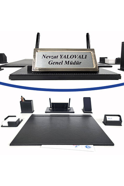 prozenis Kilyos Siyah Çift Kalemli Isimlikli Sümen Takımı Yeni Iş Ofis Hediye...