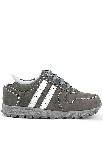 Rakerplus Pantofi sport din piele gri cu fermoar