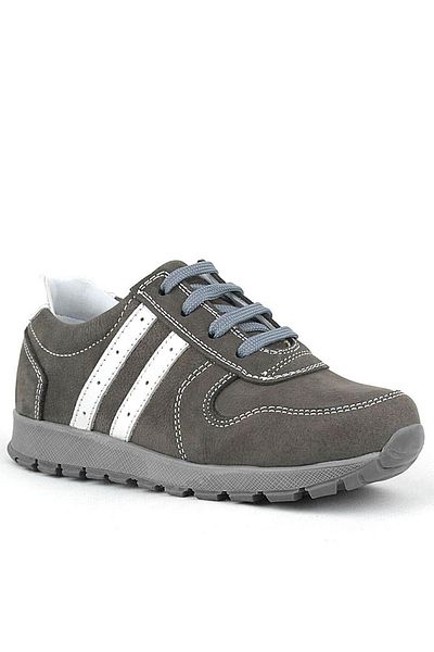 Rakerplus Pantofi sport din piele gri cu fermoar
