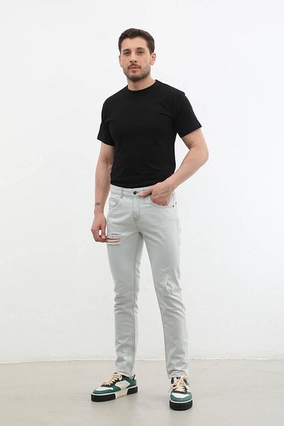 Bluewhite Ανδρικό Slim Fit Jean Παντελόνι - Σχισμένο Λεπτομερές