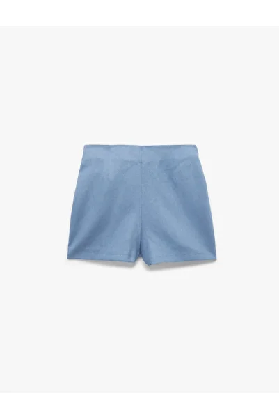 Koton Comfortable Fit Belted Double Breasted Mini Linen Shorts Skirt