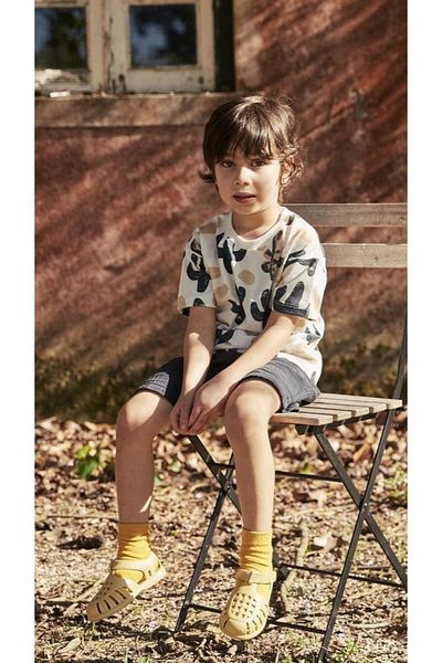 Cigit Cactus Printed T-Shirt Set 2-8 Years Ecru