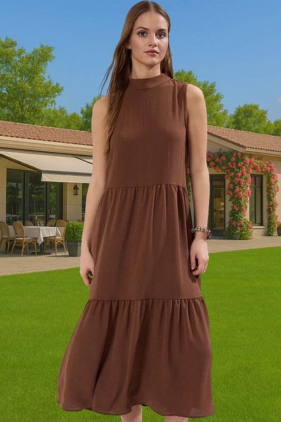 PayBuy Women's Midi Length Shift Dress Polyester Woven Fabric Casual Style Comfortable Cut Perfect Fit
