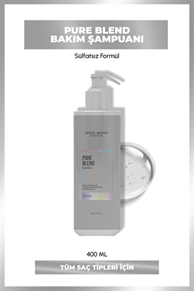 Lewel Mood Premium Pure Blend Sensitive Keratin Sonrası Sülfatsız Şampuan 400ml Levelmood Sulfate Free
