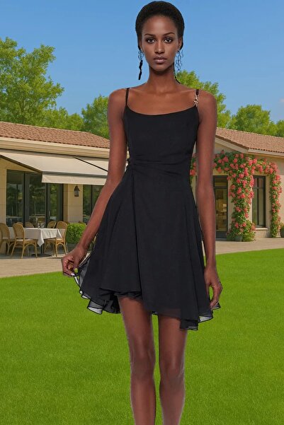 PayBuy Şifon A Kesim Abiye Elbise Yazlık Kısa Astarlı Gece Elbisesi Özenle Se...