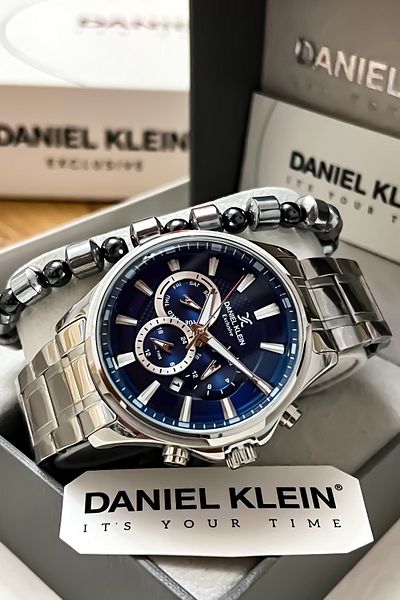 Daniel Klein Brand White Dial Men's Steel Wristwatch Bracelet