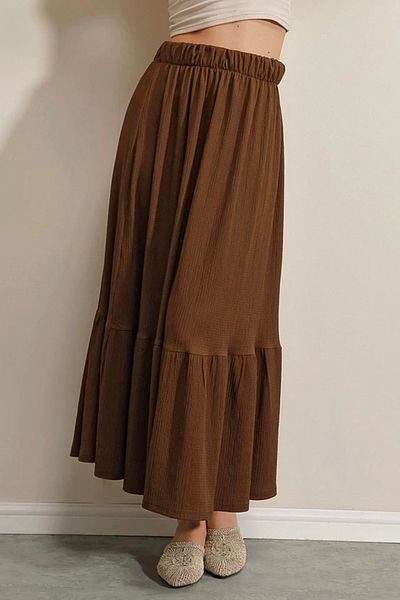 Silerra 1886 Long Knitted Skirt - Brown