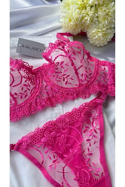 DUALANCE Set de sutien cu broderie fără cupă cu sârmă florală