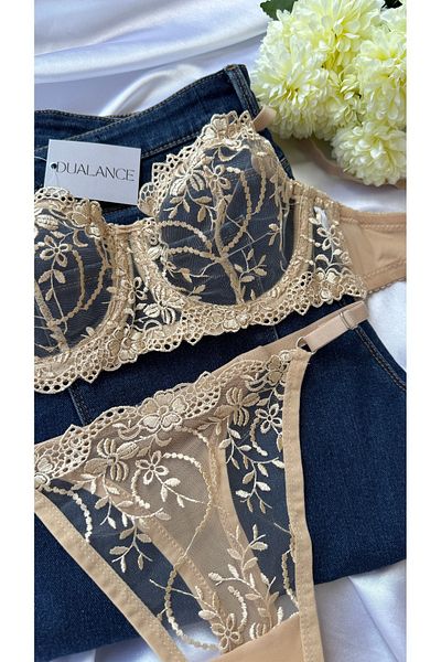 DUALANCE Σετ σουτιέν με φλοράλ Underwire Cupless Brode