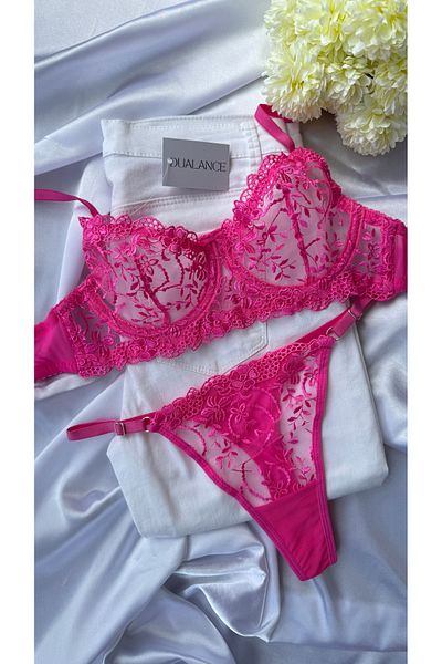 DUALANCE Set de sutien cu broderie fără cupă cu sârmă florală