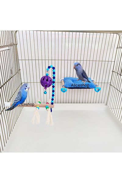 aliceshop Magnificent Set of 2 Bird Bed and Stress Drawstring Bell Bulk Perch