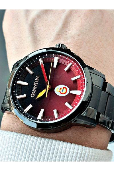 Quantum Original Licensed Steel Cord Steel Case Galatasaray Fan Men's Wristwatch