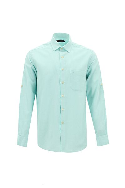 Abdullah Kiğılı Long Sleeve Slim Fit Slim Fit Sports Cotton Linen Shirt