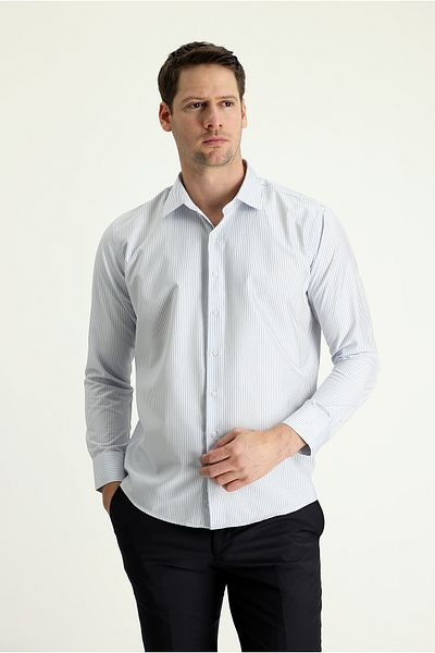 Kiğılı Long Sleeve Slim Fit Slim Fit Striped Cotton Shirt