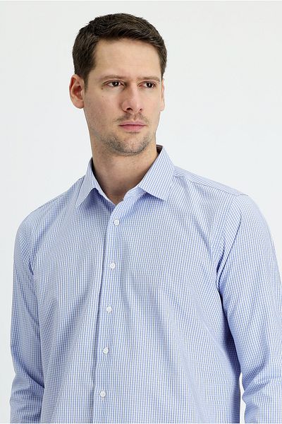 Kiğılı Cămașă cu mânecă lungă, slim fit, din bumbac în carouri, ușor de călcat