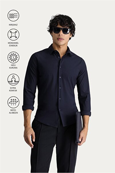Kiğılı Techno-line Slim Fit Long Sleeve Slim Fit Shirt