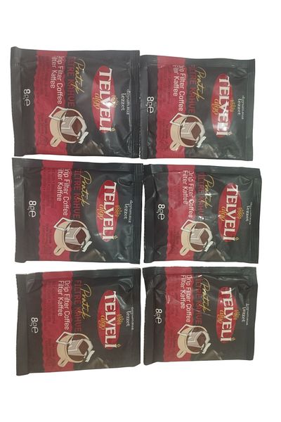 Teymur Telveli Practical Filter Coffee 8 g 6 Pk Hard Drink Self-Filtered