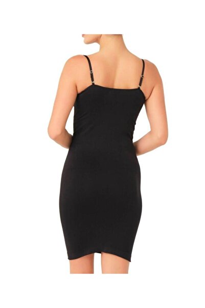 femmefinesse Siyah Kadın Ip Askılı Lilkralı Atlet Kombinezon Jüpon Astar Ceylanoğlu