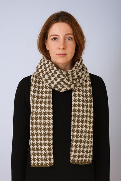 Sebir Moda Houndstooth Patterned Knitwear Scarf
