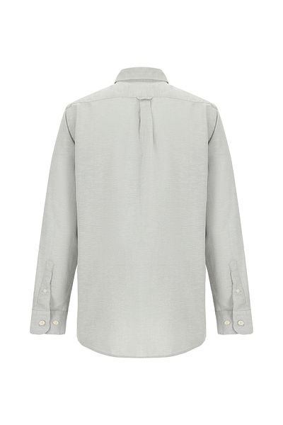 Abdullah Kiğılı Long Sleeve Regular Fit Patterned Linen Shirt