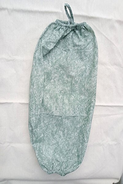 Emtory Home Yeşil Ağaç Kabuğu Desenli Organizer Keten Çift Lastikli Poşetlik - Mutfak Organizer