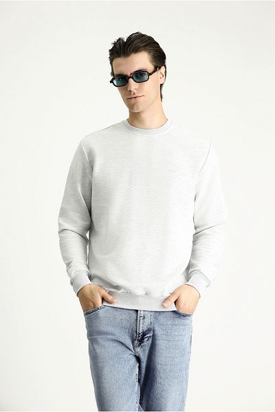 Kiğılı Embroidered Cotton Sweatshirt - Crew Neck, Regular Fit