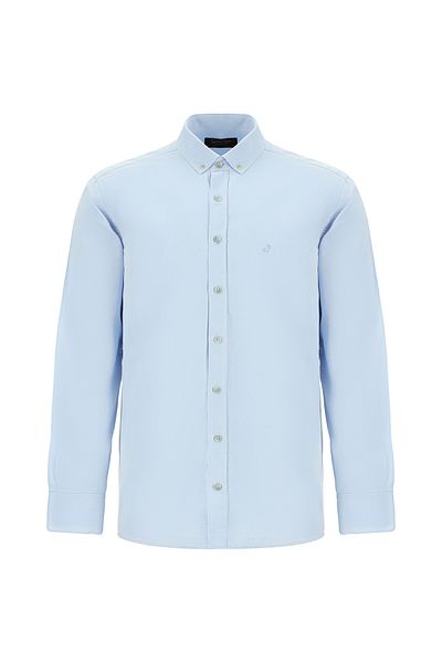 Abdullah Kiğılı Long Sleeve Regular Fit Cotton Button Lapel Oxford Shirt